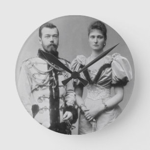 皇帝ニコラスのポートレートの写真II (1868-1918年 ラウンド壁時計