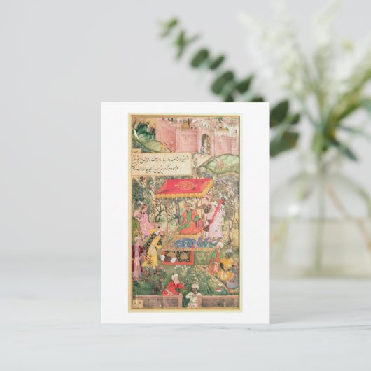 皇帝バブはウズベキスタンの使節を迎える ポストカード (スタンド正面)