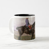 皇帝フランツヨセフ彼のオーストリアの馬のI ツートーンマグカップ (正面左)