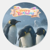 皇帝ペンギンの丸シール ラウンドシール (正面)