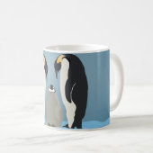 皇帝ペンギン家族のマグカップ – 北極の愛を氷に コーヒーマグカップ (正面右)