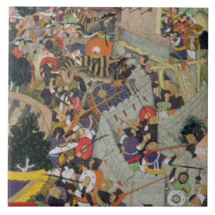 皇帝Akbar (r.1556-1605)はSでSaimalを撃ちます タイル