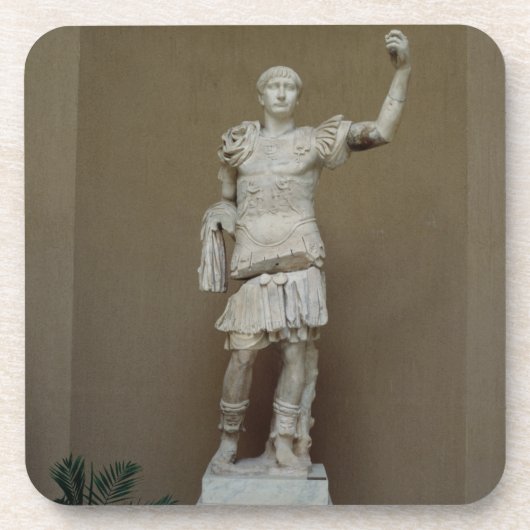 皇帝Trajan (53-117広告)の彫像(大理石) コースター (正面)