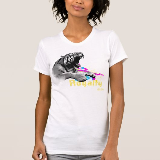 皇族のトラの女性によって破壊されるティー Tシャツ (正面)