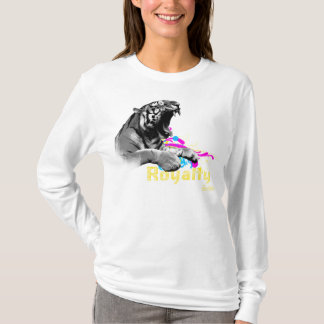皇族のトラの女性アメリカの服装のフード付 Tシャツ
