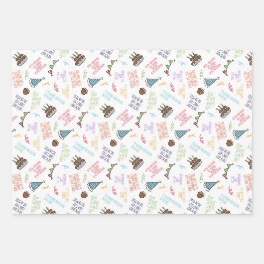 皮おもしろい肉誕生日 ラッピングペーパーシート (正面2)