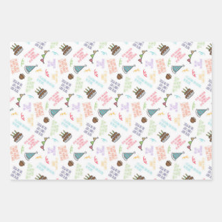 皮おもしろい肉誕生日 ラッピングペーパーシート