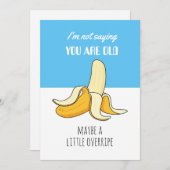 皮がちょっと熟しすぎた面白いバナナの誕生日プレゼント 招待状 (正面/裏面)