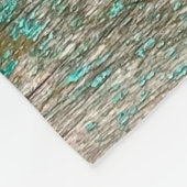 皮がむける痛みのある古い茶色の木の背景 フリースブランケット (角)