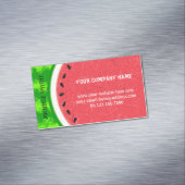 皮が付いているスイカの切れの夏のフルーツ マグネット名刺 (インサイチュ)