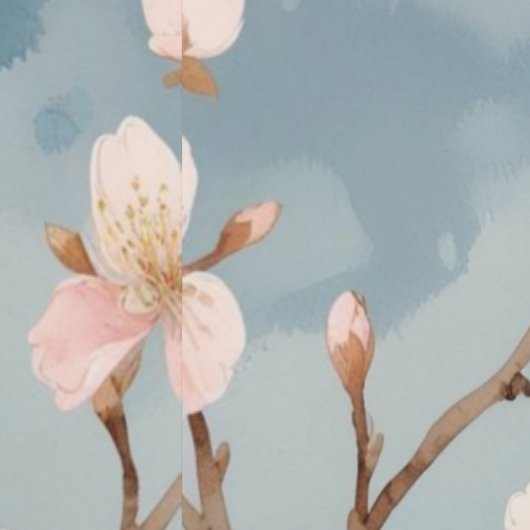 皮とスティックさくらんぼ花の水色ブルー 壁紙 (縫い目)