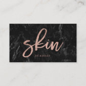 皮のエレガントなのどのばら色の金ゴールドの原稿の黒の大理石 名刺 (正面)