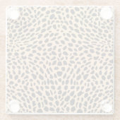 皮のチータの装飾 ガラスコースター (裏面)