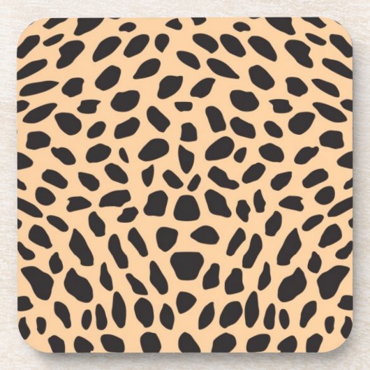 皮のチータの装飾 コースター (正面)