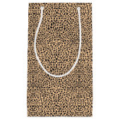 皮のチータの装飾 スモールペーパーバッグ (正面)