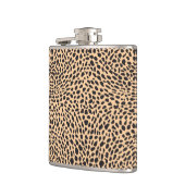 皮のチータの装飾 フラスク (左)