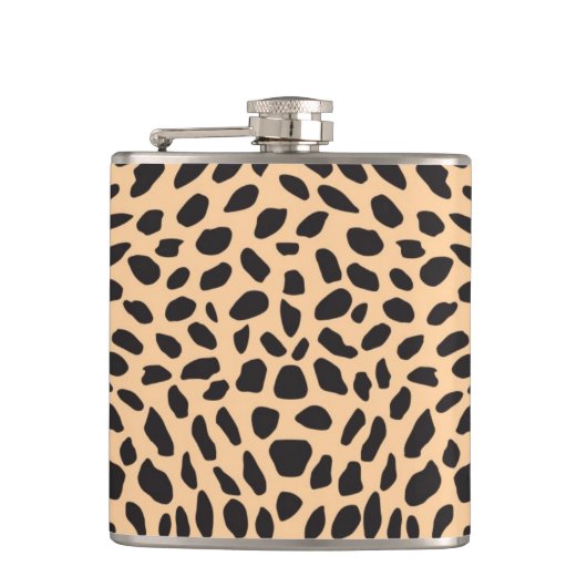 皮のチータの装飾 フラスク (正面)
