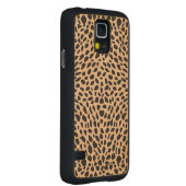 皮のチータの装飾 CarvedメープルGalaxy S5スリムケース (右)