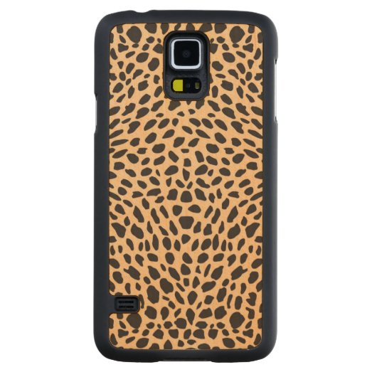 皮のチータの装飾 CarvedメープルGalaxy S5スリムケース (裏面)