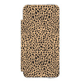 皮のチータの装飾 INCIPIO iPhoneウォレットケース (フォリオ 正面)