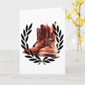 皮のブーツ カード (黄色い花)