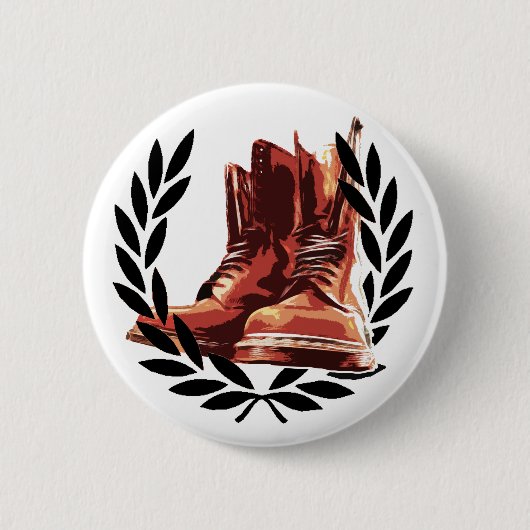 皮のブーツ 缶バッジ (正面)