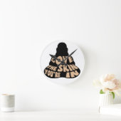 皮をあなたは愛して下さい ラウンド壁時計 (ホーム)