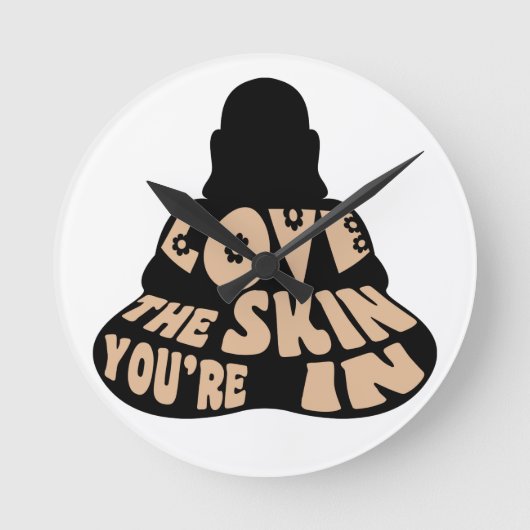 皮をあなたは愛して下さい ラウンド壁時計 (正面)