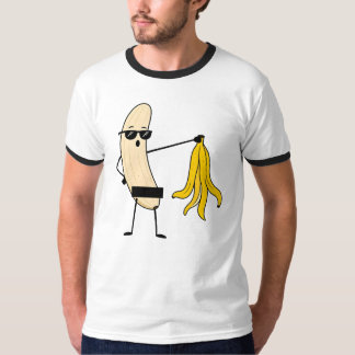 皮をむいたバナナ – バナナの面白いストリップショー Tシャツ