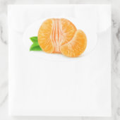 皮をむいたミカン 楕円形シール (バッグ)