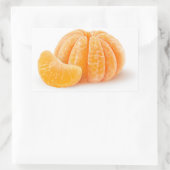 皮をむいたミカン 長方形シール (バッグ)