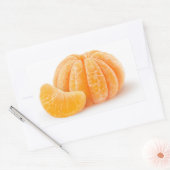 皮をむいたミカン 長方形シール (封筒)