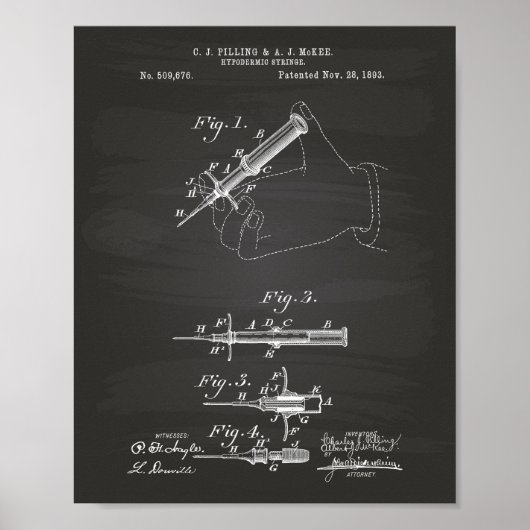 皮下注射器1893特許技術シャルボード ポスター (正面)