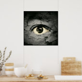 皮剥がれの皮で包まれた人間の目 ポスター (キッチン)