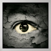 皮剥がれの皮で包まれた人間の目 ポスター (正面)