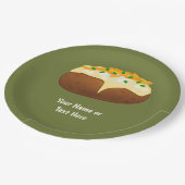 皮焼いたのポテト – チーズ&キーブ – 文字を追加 ペーパープレート (アングル)