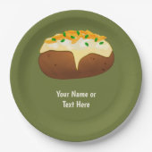 皮焼いたのポテト – チーズ&キーブ – 文字を追加 ペーパープレート (正面)