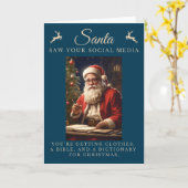 皮肉いけななサおもしろいンタ・クリスマス カード (黄色い花)