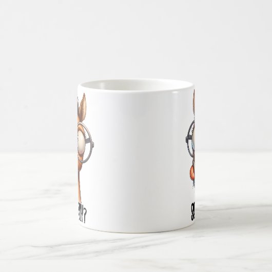 皮肉おもしろいなことわざ本気で?おもしろい馬 コーヒーマグカップ (中央)