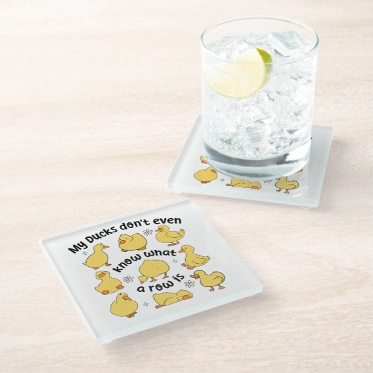 皮肉おもしろいなアヒル ガラスコースター (アングル)