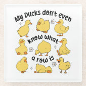 皮肉おもしろいなアヒル ガラスコースター (正面)