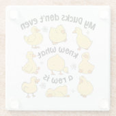 皮肉おもしろいなアヒル ガラスコースター (裏面)