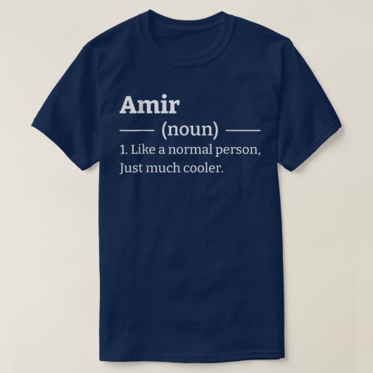 皮肉おもしろいなアミール Tシャツ (デザイン正面)