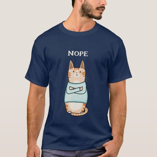 皮肉おもしろいなオレンジキャットノペ Tシャツ (正面)