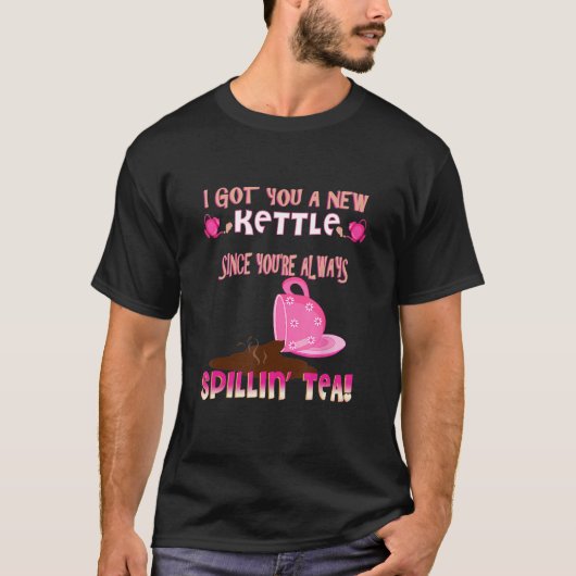 皮肉おもしろいなゴシップ茶を飲む人のスパイリン Tシャツ (正面)