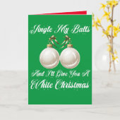 皮肉おもしろいなジンクルマイボール白いクリスマス カード (黄色い花)