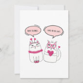 皮肉おもしろいなバレンタインデーの漫画の猫カップル シーズンカード (正面)