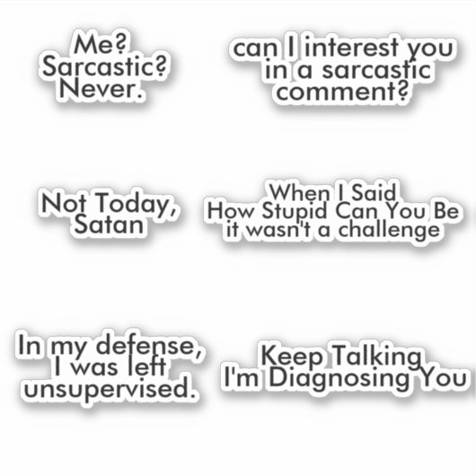 皮肉おもしろいなパックユーモアのある皮肉 シール (正面)