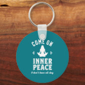 皮肉おもしろいなヨガ瞑想内平和禅 キーホルダー (正面)