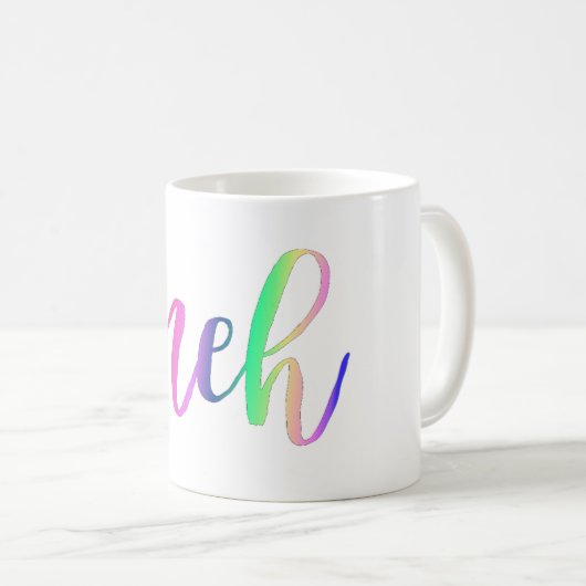 皮肉おもしろいなレインボーメータイポグラフィ コーヒーマグカップ (正面右)